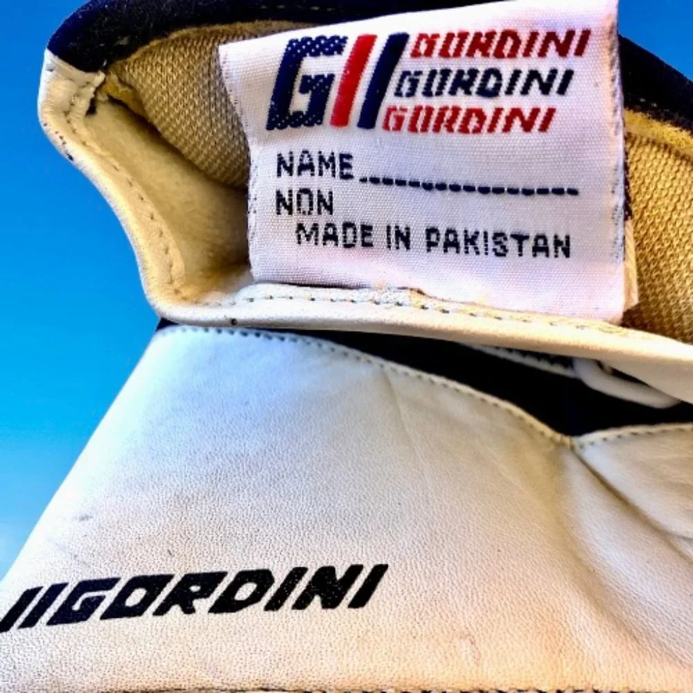 Gordini Gloves Navy Blue & White Leather Ski Snowboard Womens Medium